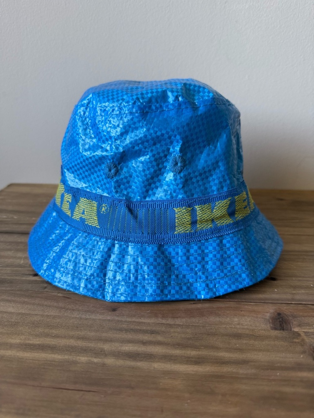 IKEA Bright Blue Bucket Hat with Yellow Logo Band